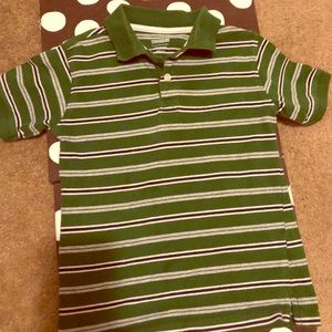 Tough Skins green striped boys polo